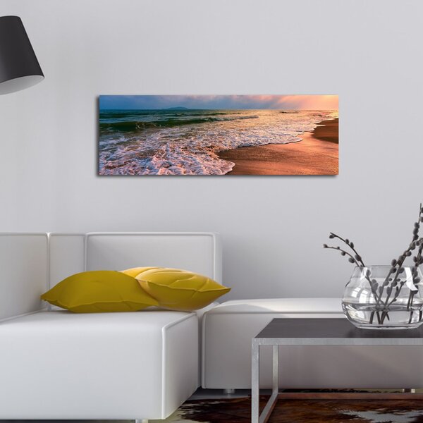 Wallity Obraz s LED osvětlením ZÁPAD SLUNCE U MOŘE 72 30 x 90 cm