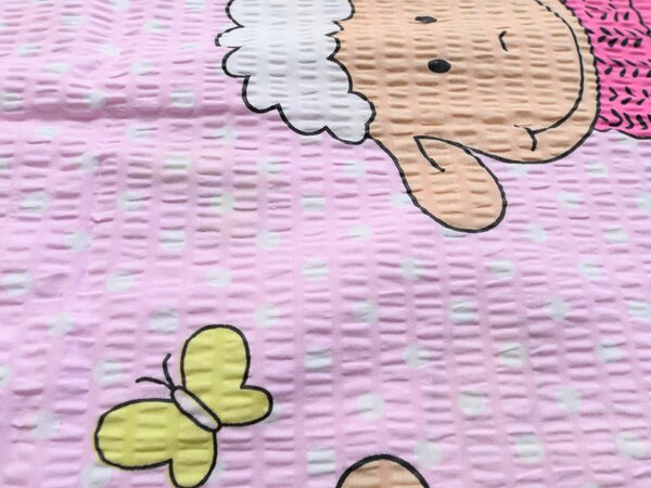Krepové povlečení do postýlky OVEČKY růžové Rozměr povlečení: 45 x 65 cm | 90 x 135 cm