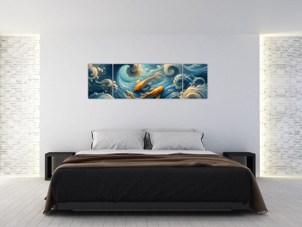 Obraz - Zlaté rybky (170x50 cm)