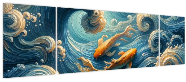 Obraz - Zlaté rybky (170x50 cm)