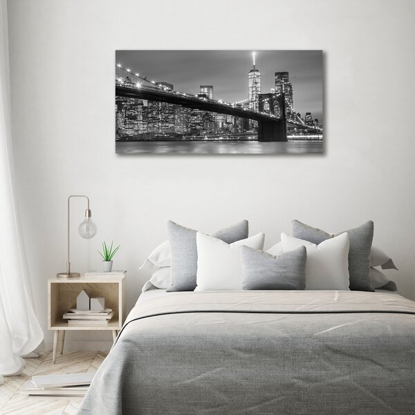 Foto obraz sklo tvrzené New York noc osh-96581039