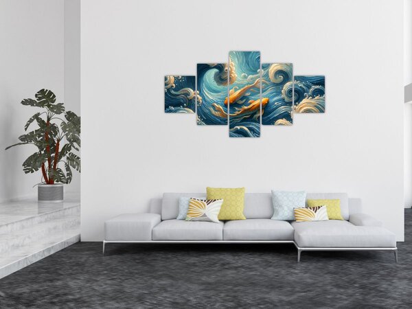 Obraz - Zlaté rybky (125x70 cm)