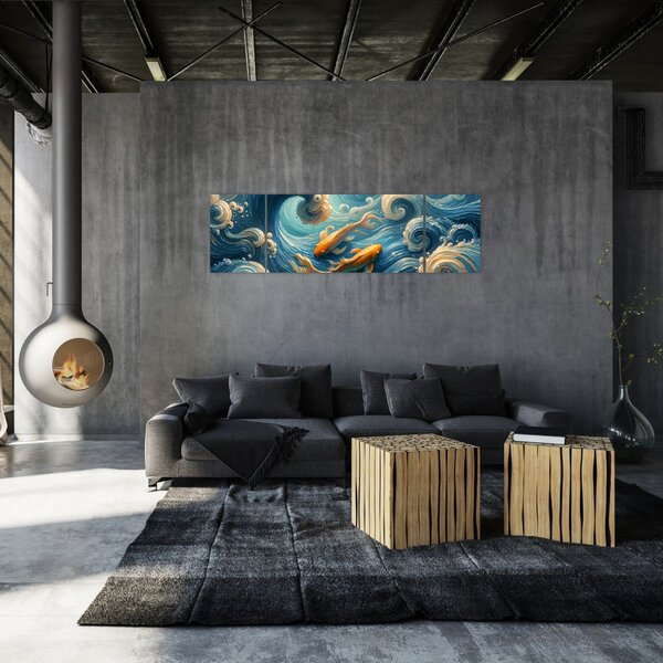 Obraz - Zlaté rybky (170x50 cm)