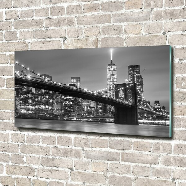 Foto obraz sklo tvrzené New York noc osh-96581039