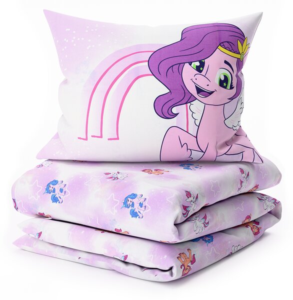 Dětské bavlněné povlečení MY LITTLE PONY STARS bílé Rozměr povlečení: 60 x 70 cm | 140 x 200 cm