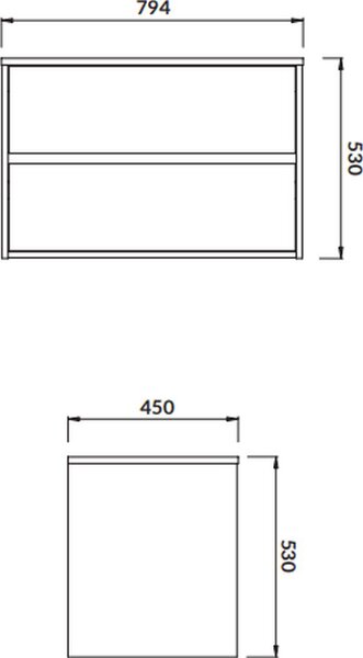 Cersanit Crea skříňka 79.4x45x53 cm pod umyvadlo závěsná dub S924-010
