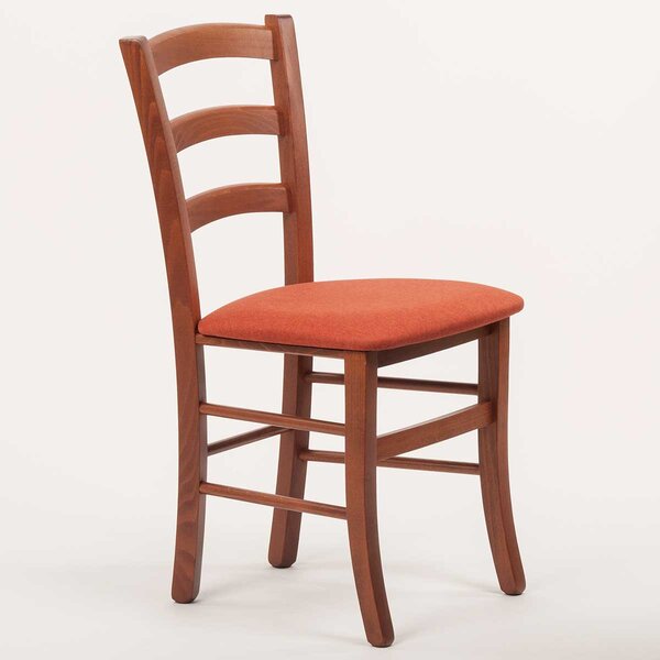 Židle VENEZIA s čalouněným sedákem Odstín: Ořech, Látky: LUX terracotta 10