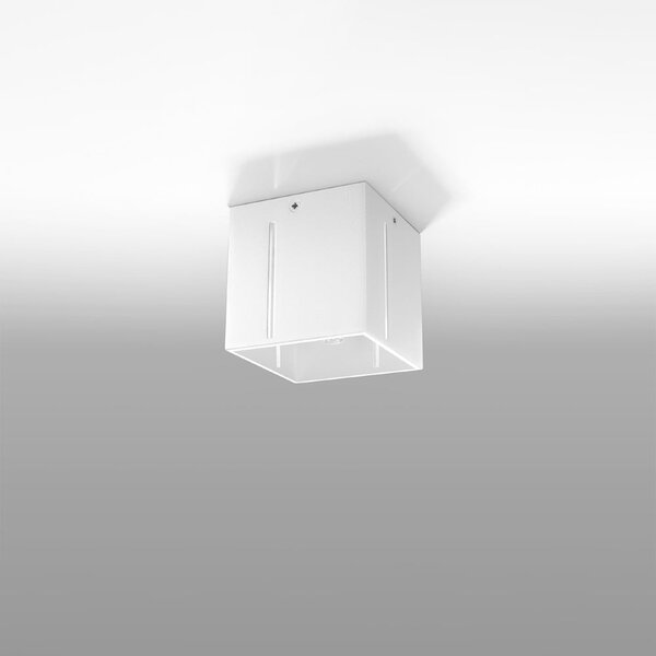 Bílé stropní svítidlo s kovovým stínidlem 10x10 cm Pax – Sollux