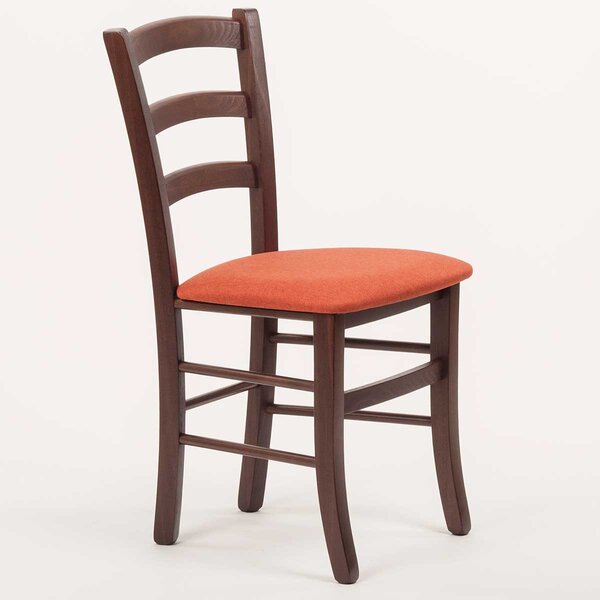 Židle VENEZIA s čalouněným sedákem Odstín: Tmavě Hnědá, Látky: LUX terracotta 10