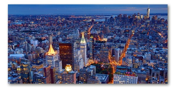 Moderní skleněný obraz z fotografie Manhattan noc osh-96722456