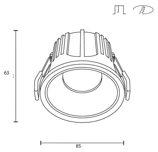 Maytoni downlight Alfa LED 36° zápustné kruhové svítidlo černé 2700K15WNe