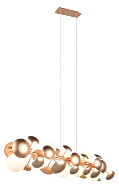 Závěsné svítidlo se skleněným stínidlem ve zlato-bílé barvě Bubble – Trio Select