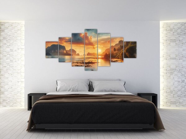 Obraz - Pohled z pláže (210x100 cm)