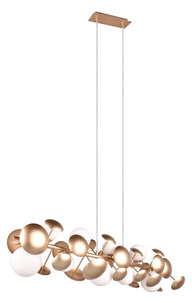 Závěsné svítidlo se skleněným stínidlem ve zlato-bílé barvě Bubble – Trio Select