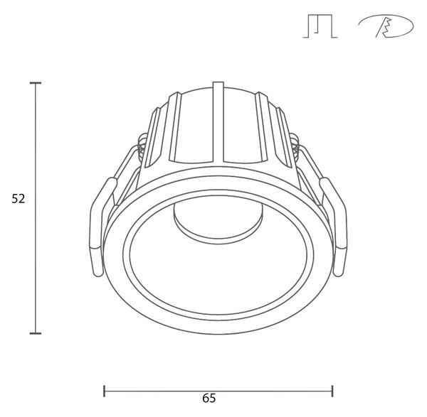 Maytoni downlight Alfa LED 36° zápustné kruhové svítidlo černé 2700K15WNe