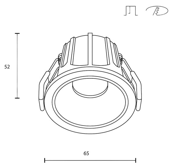 Maytoni downlight Alfa LED 36° zápustné kruhové svítidlo černé 2700K15WNe