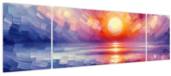 Obraz - Barevný umělecký západ slunce (170x50 cm)