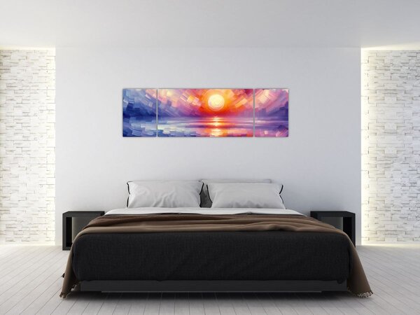 Obraz - Barevný umělecký západ slunce (170x50 cm)