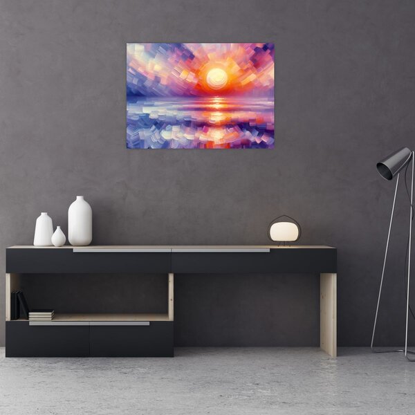 Obraz - Barevný umělecký západ slunce (70x50 cm)