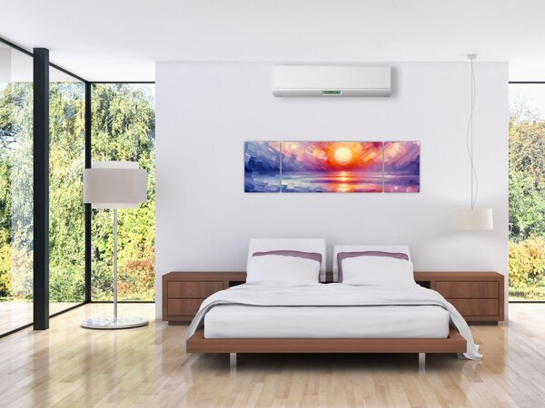 Obraz - Barevný umělecký západ slunce (170x50 cm)