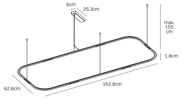 VK Light Core LED závěsné svítidlo Zlatá630 mm