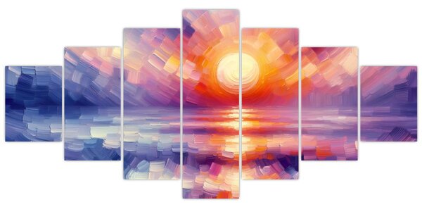Obraz - Barevný umělecký západ slunce (210x100 cm)