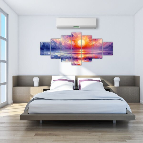 Obraz - Barevný umělecký západ slunce (210x100 cm)