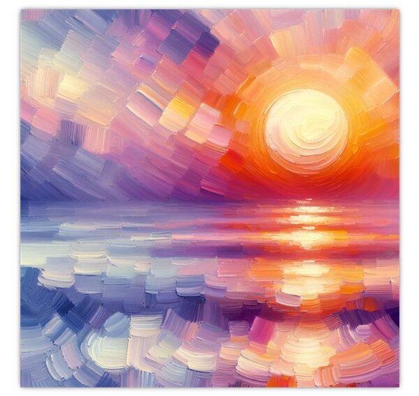 Obraz - Barevný umělecký západ slunce (30x30 cm)