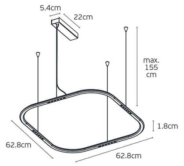 VK Light Core LED závěsné svítidlo Zlatá630 mm
