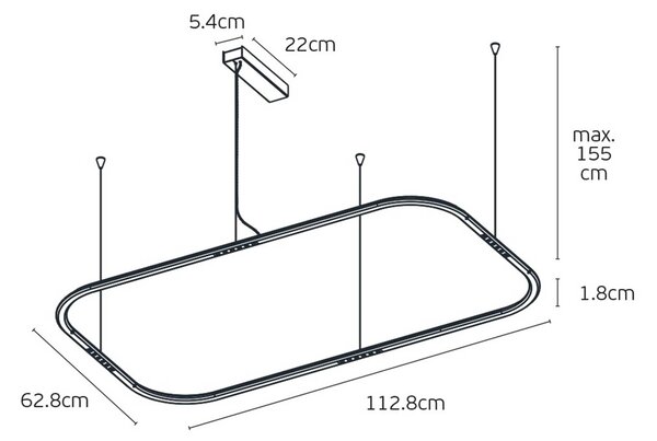 VK Light Core LED závěsné svítidlo Zlatá630 mm