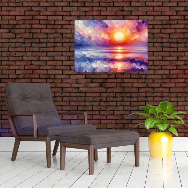 Obraz - Barevný umělecký západ slunce (70x50 cm)