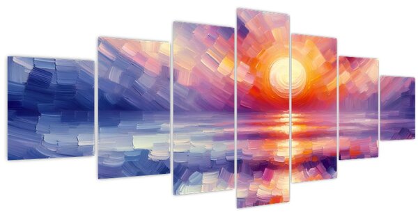 Obraz - Barevný umělecký západ slunce (210x100 cm)