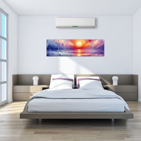 Obraz - Barevný umělecký západ slunce (170x50 cm)