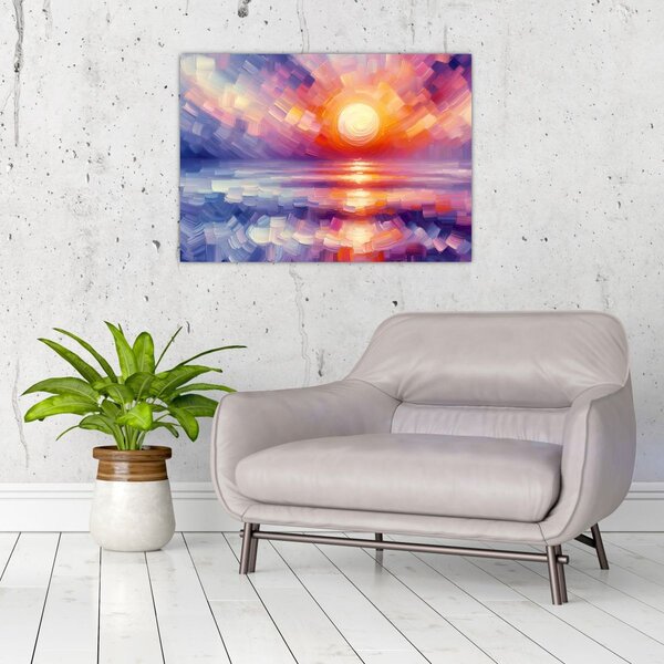Obraz - Barevný umělecký západ slunce (70x50 cm)