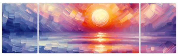 Obraz - Barevný umělecký západ slunce (170x50 cm)