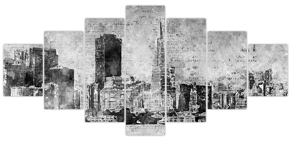 Obraz - Coffee art city (210x100 cm)