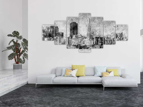 Obraz - Coffee art city (210x100 cm)