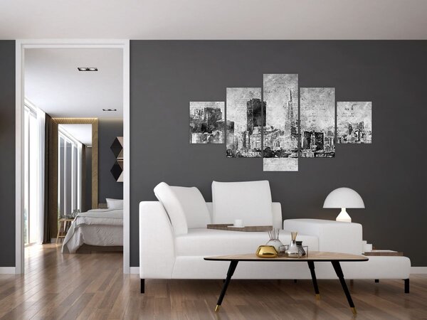 Obraz - Coffee art city (125x70 cm)