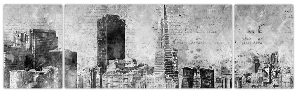 Obraz - Coffee art city (170x50 cm)