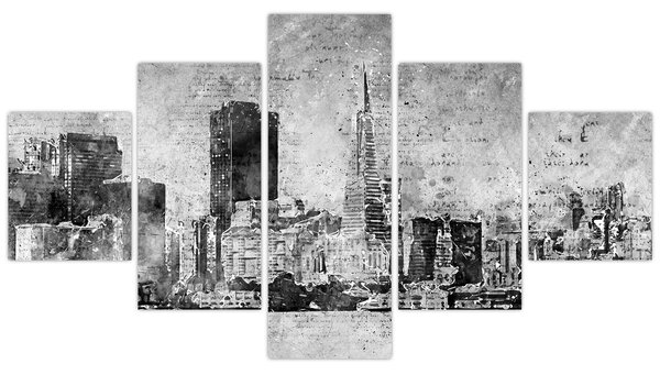 Obraz - Coffee art city (125x70 cm)