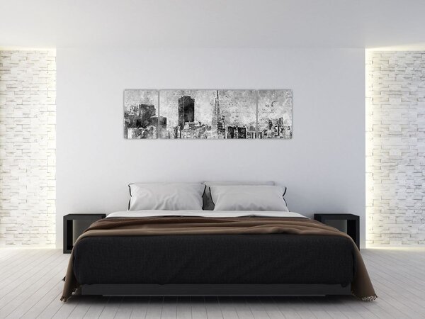 Obraz - Coffee art city (170x50 cm)