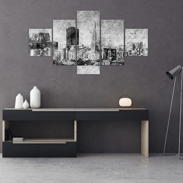 Obraz - Coffee art city (125x70 cm)