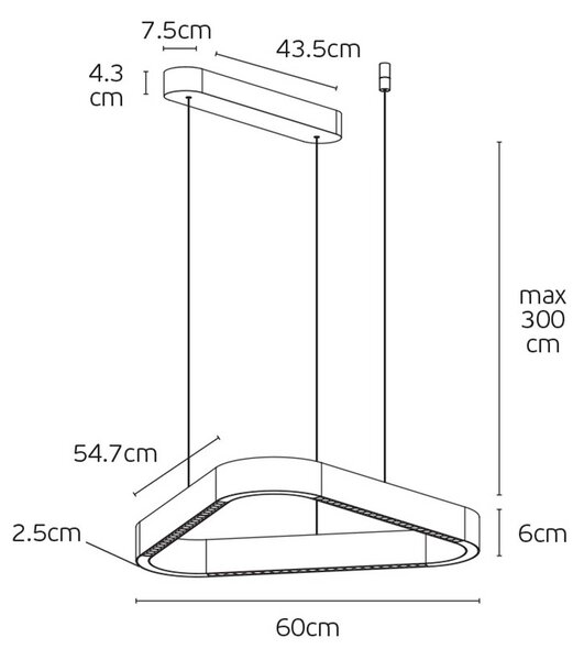 VK Light Aria LED závěsné svítidlo Zlatá600 mm