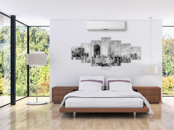 Obraz - Coffee art city (210x100 cm)
