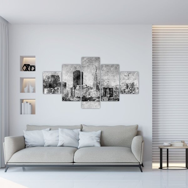 Obraz - Coffee art city (125x70 cm)