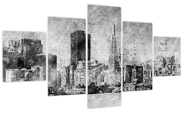 Obraz - Coffee art city (125x70 cm)