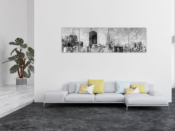 Obraz - Coffee art city (170x50 cm)