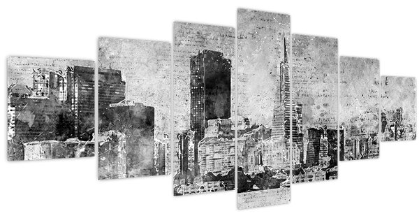 Obraz - Coffee art city (210x100 cm)