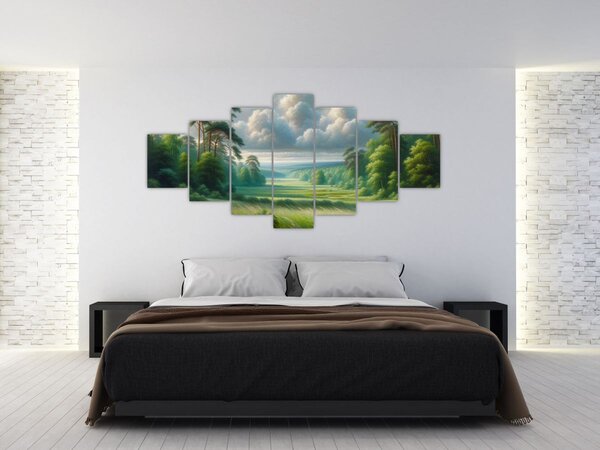 Obraz - Zelená krajina (210x100 cm)