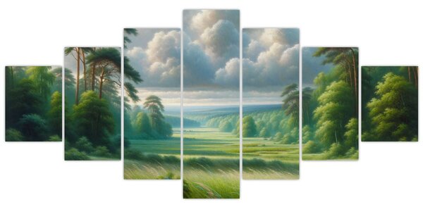 Obraz - Zelená krajina (210x100 cm)